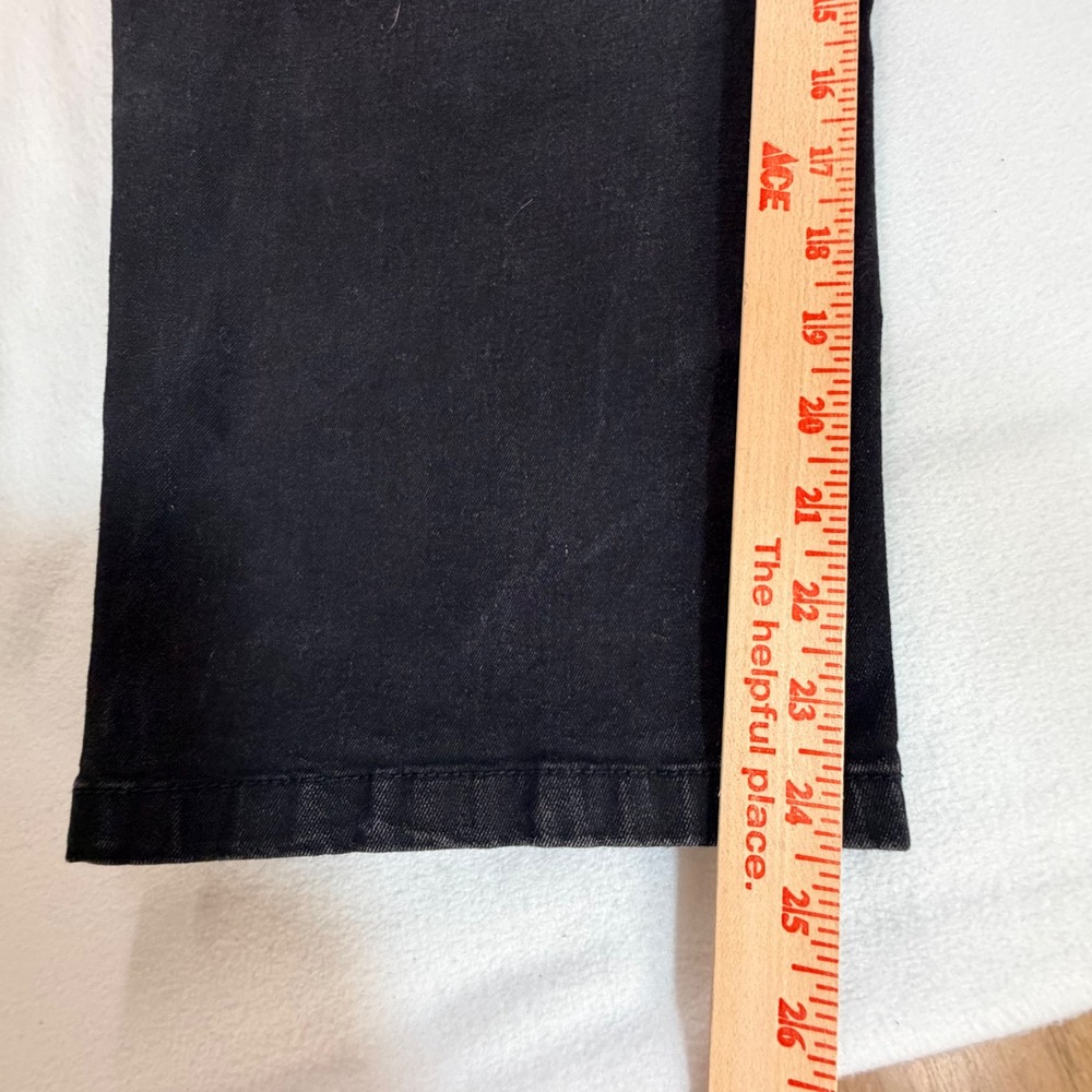 Nicole Miller Womens Nomad Jeans 12 Black Super High Rise Wide Leg Sailor Button - Picture 8 of 10